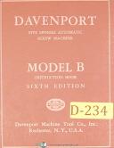 Davenport-Davenport Model B, 5 Spindle Screw Machine, Operators Instruction Manual-B-02